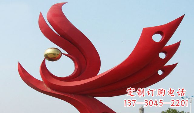 南通不锈钢凤凰雕塑象征着美丽与智慧