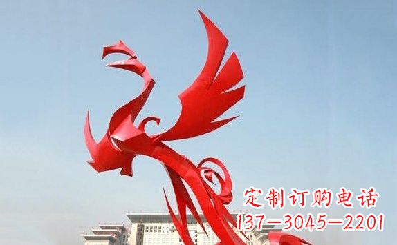 南通不锈钢凤凰展翅雕塑精致的艺术品