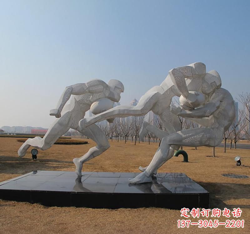 南通不锈钢橄榄球雕塑传承精神的象征