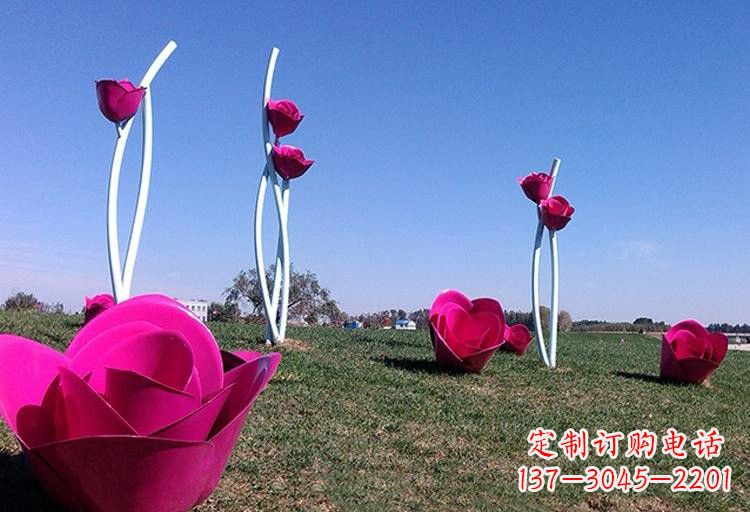 南通不锈钢玫瑰雕塑美丽的艺术之作