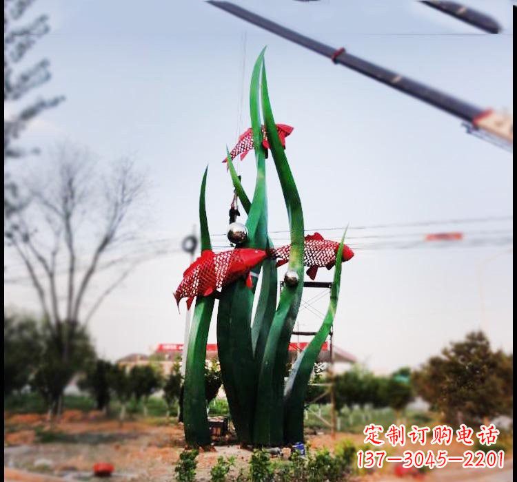 南通不锈钢鲤鱼雕塑美轮美奂的艺术之作