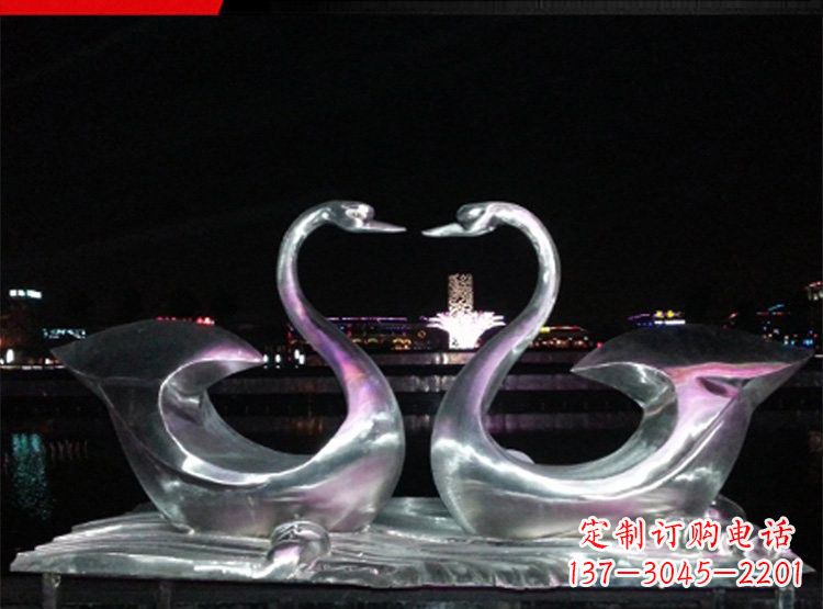 南通不锈钢天鹅雕塑美化公园