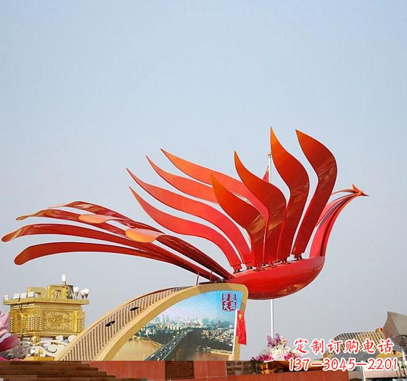 南通不锈钢凤凰雕塑——美丽的象征
