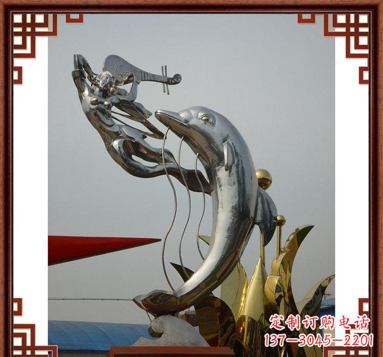 南通不锈钢海豚雕塑——美丽的海洋艺术
