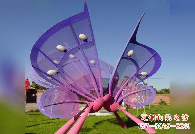 南通不锈钢蝴蝶雕塑给公园带来美丽的灯光
