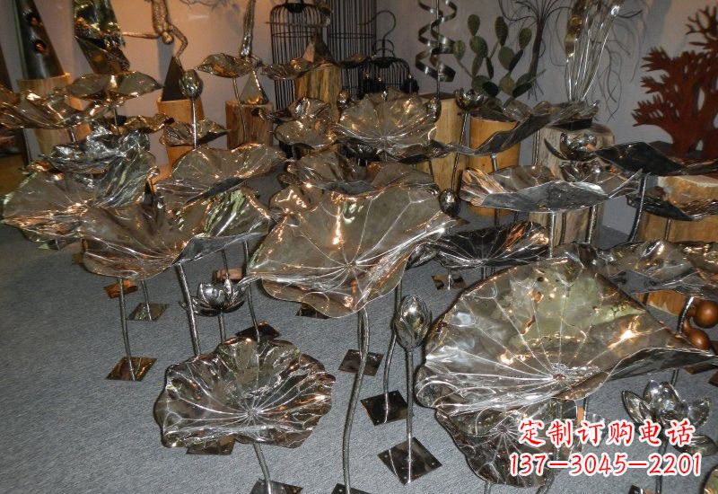 南通不锈钢荷叶雕塑——缔造美丽公园