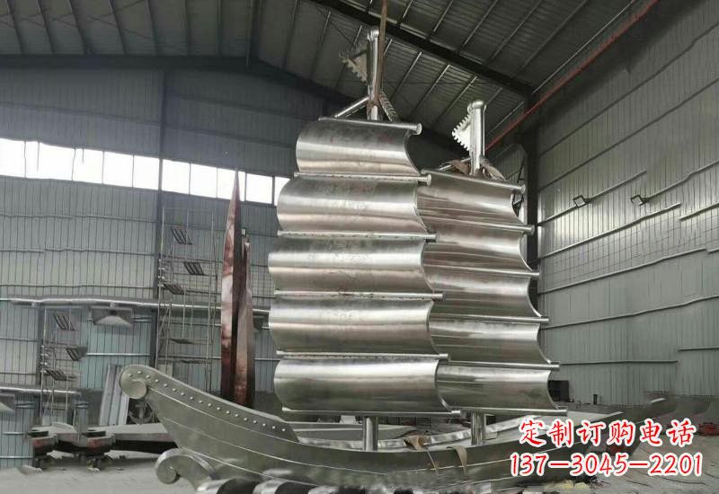南通不锈钢帆船雕塑美丽的海洋艺术