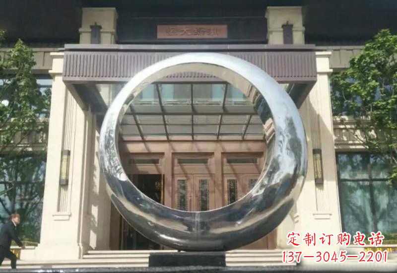 南通不锈钢公园圆环雕塑精致美观的艺术品
