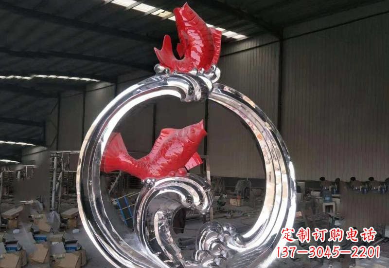 南通不锈钢跃龙门雕塑——浪漫传奇的见证