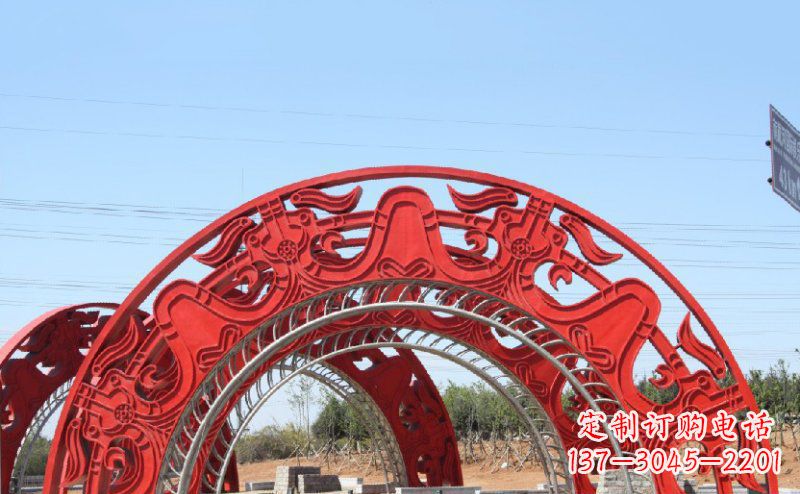 南通不锈钢拱门雕塑美丽的艺术精品