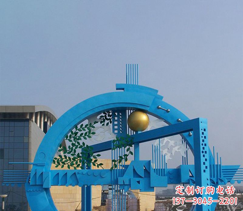 南通不锈钢拱桥雕塑美丽的艺术品