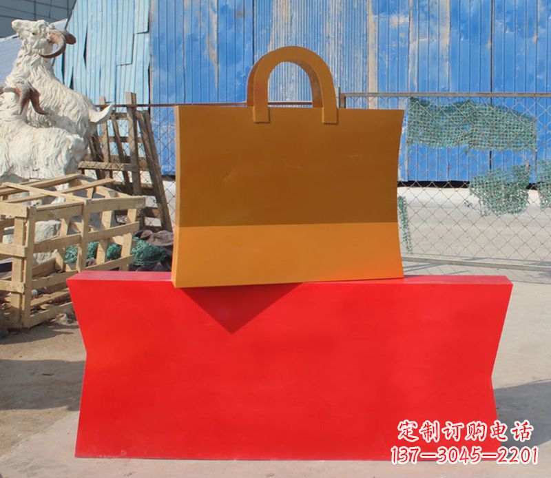 南通精美不锈钢购物袋雕塑