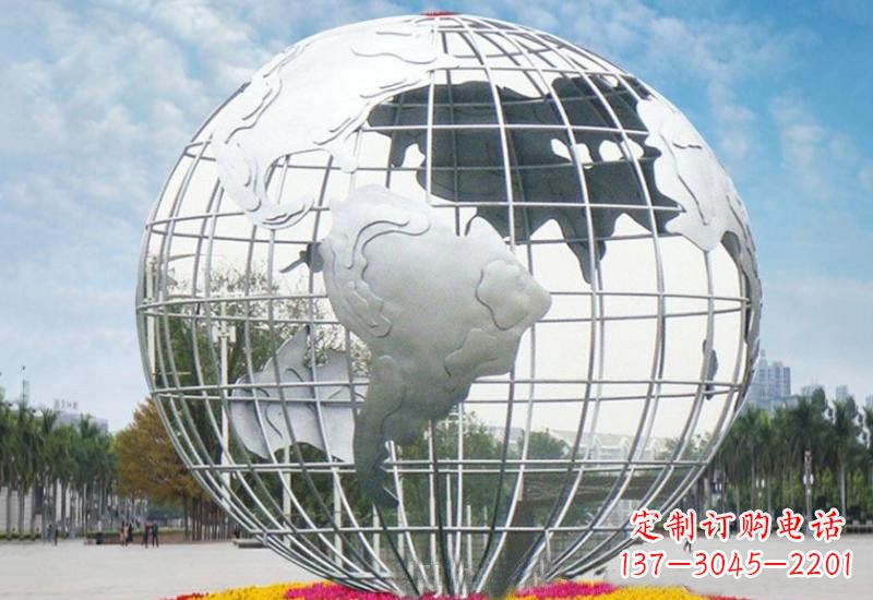 南通不锈钢地球雕塑象征着和平与友谊