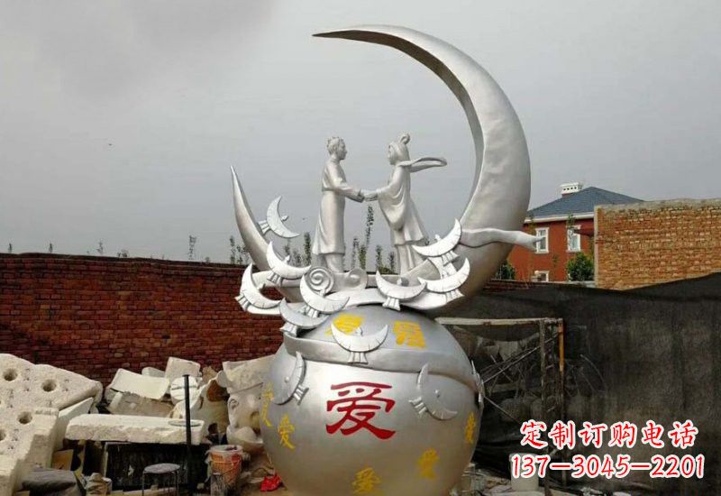 南通牛郎织女传说的不锈钢雕塑