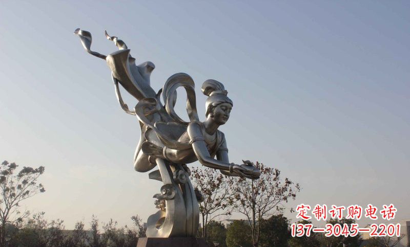 南通不锈钢蟠桃仙女雕塑美丽的传说