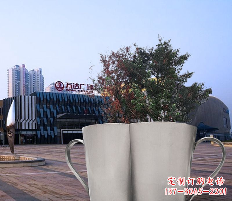 南通不锈钢花盆雕塑带来精致的艺术感受