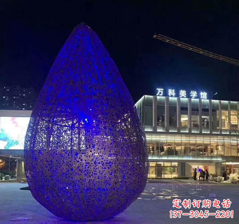 南通不锈钢水滴雕塑-自然之美
