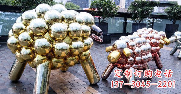 南通不锈钢动物雕塑肖恩的小羊