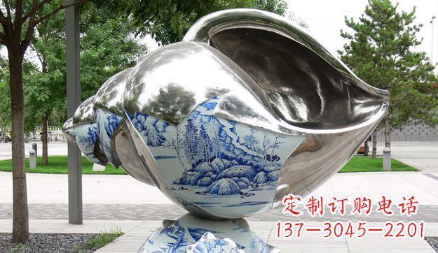 南通不锈钢海螺景观雕塑美轮美奂