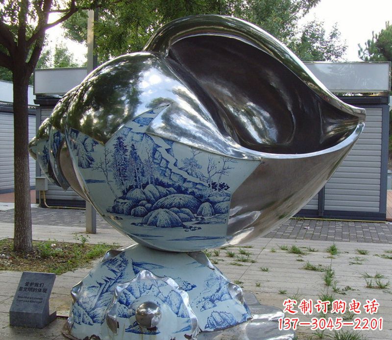 南通不锈钢海螺雕塑精致美观的艺术品