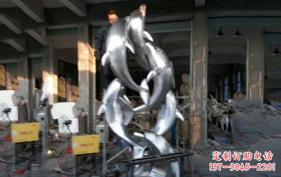 南通不锈钢海豚雕塑漂亮的海洋艺术品