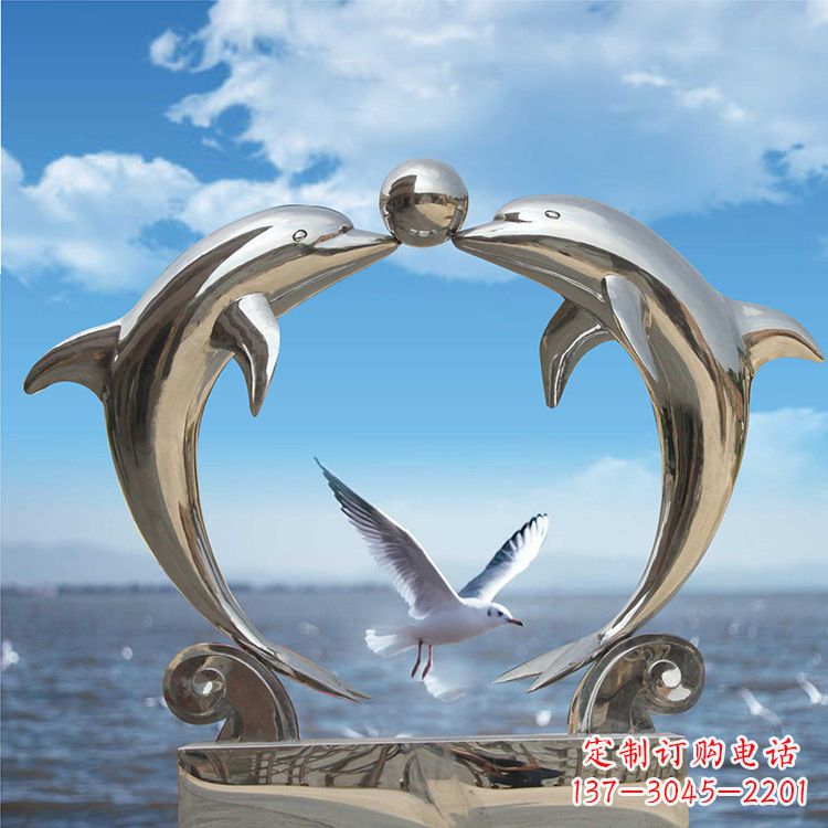 南通不锈钢海豚雕塑精美的海洋之美