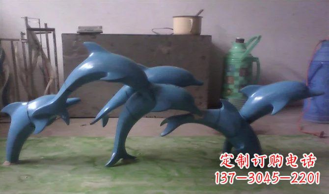 南通不锈钢海豚雕塑精致的艺术品