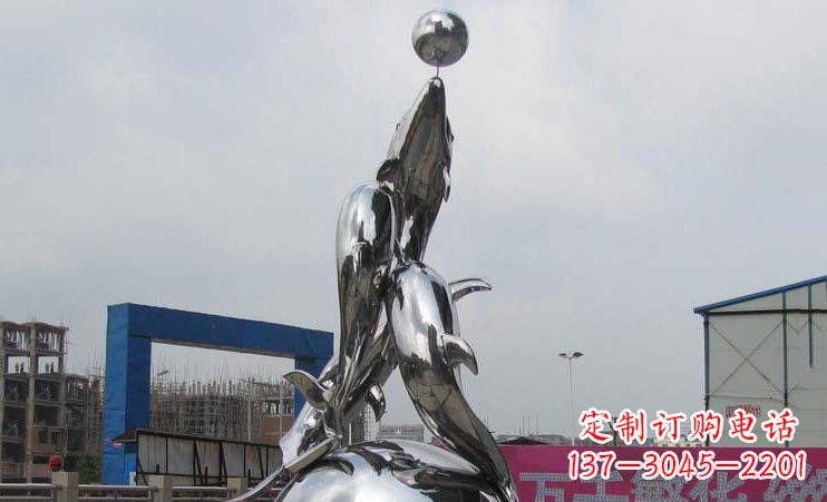 南通不锈钢海豚雕塑海洋之美的象征