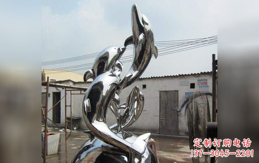南通海豚之美——不锈钢海豚雕塑