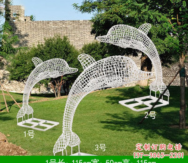 南通不锈钢海豚组合雕塑精美的艺术品