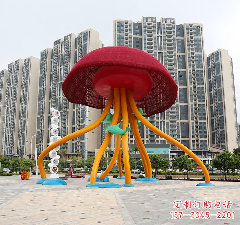 南通不锈钢海洋水母动物雕塑精美绝伦
