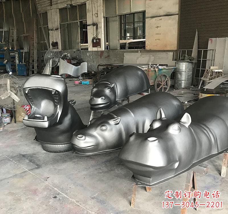 南通不锈钢河马雕塑22