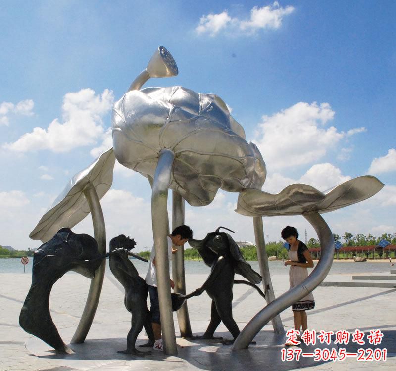 南通荷花之美——不锈钢荷花广场雕塑