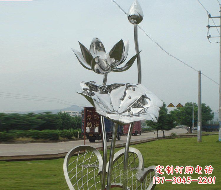南通精美不锈钢荷叶雕塑