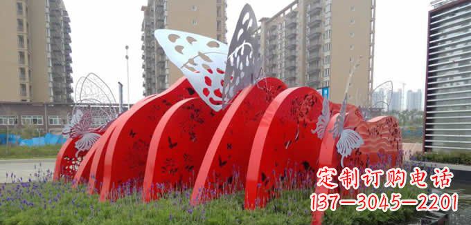 南通不锈钢蝴蝶小区景观雕塑美丽的蝴蝶展翅