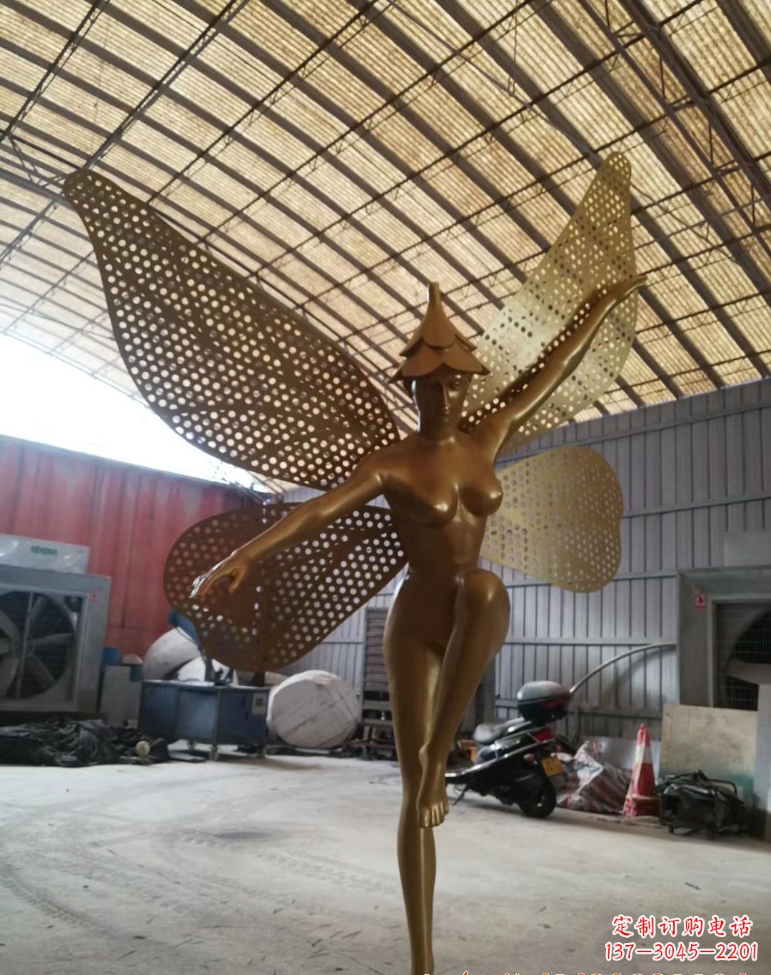 南通不锈钢蝴蝶仙子雕塑精美的美丽之作