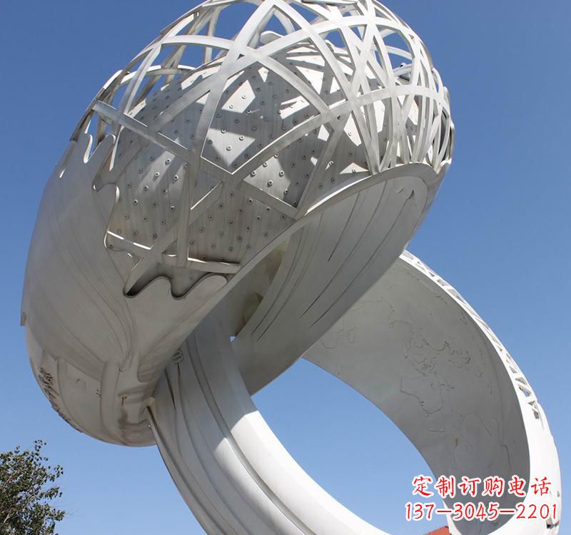 南通不锈钢户外婚庆戒指雕塑婚礼永恒的记忆