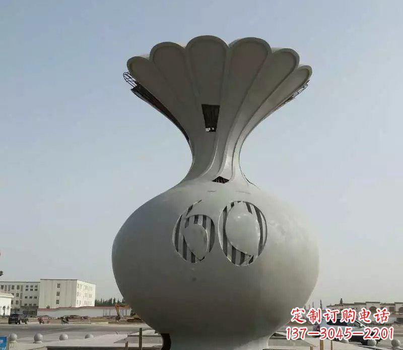 南通精美不锈钢花篮雕塑