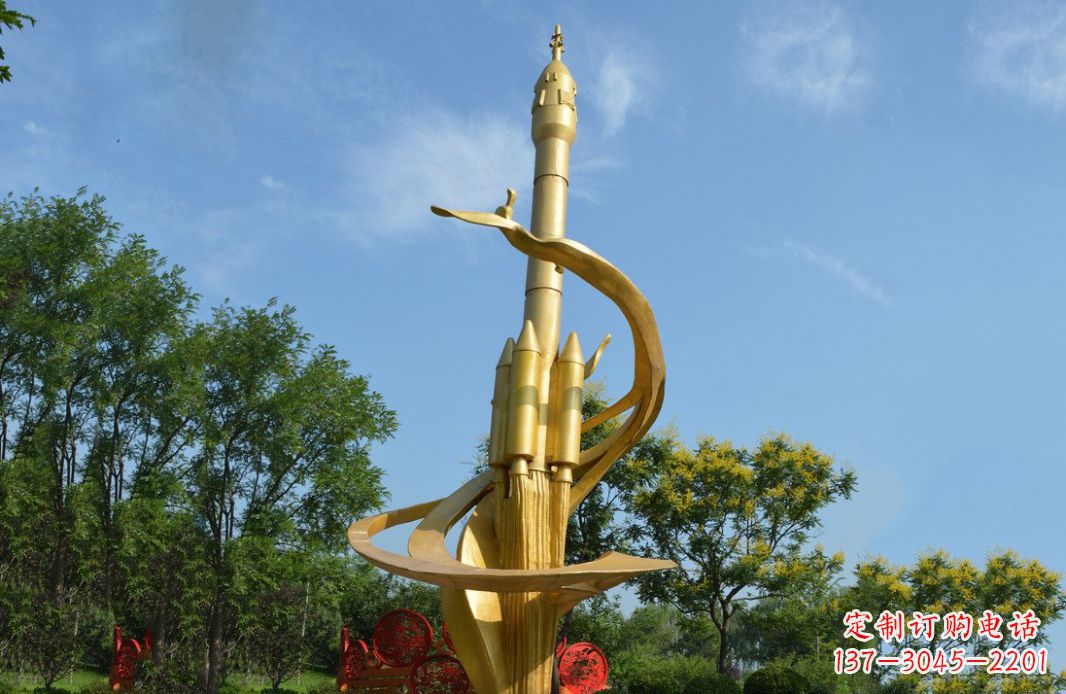 南通火箭飞向蓝天不锈钢火箭广场景观雕塑