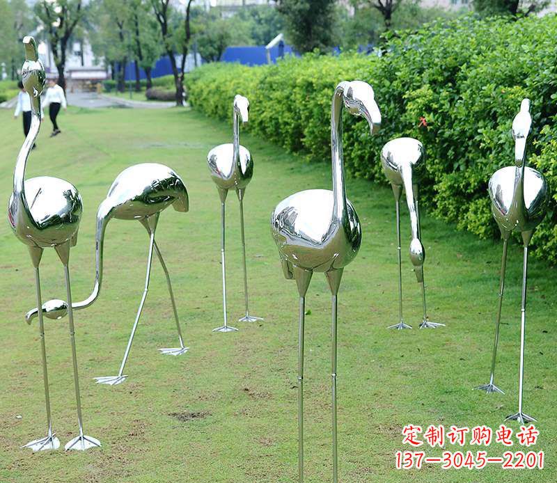 南通不锈钢火烈鸟雕塑美丽的艺术杰作