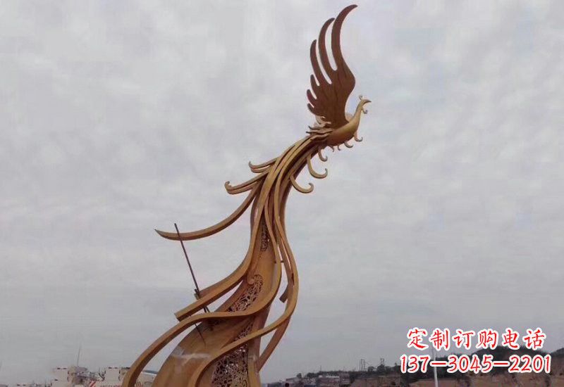 南通不锈钢凤凰雕塑精致美观