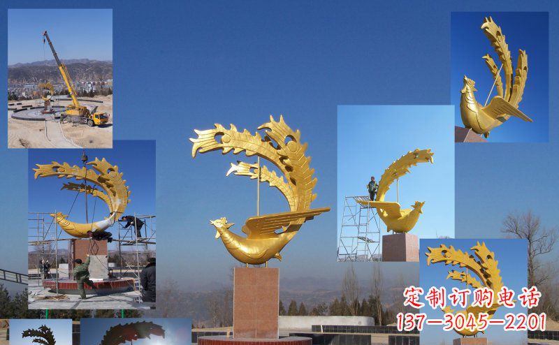南通凤凰金色雕塑——展现凤凰之美