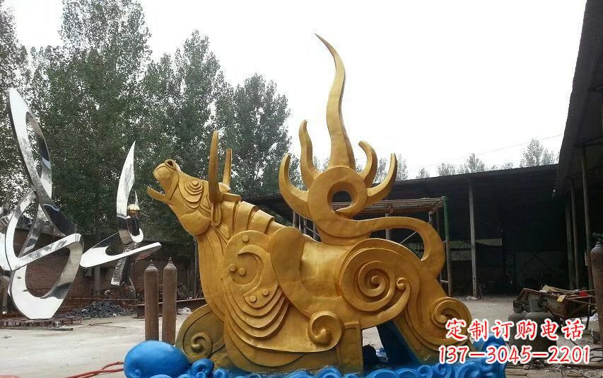 南通不锈钢金牛卧波雕塑——传承文化的艺术瑰宝