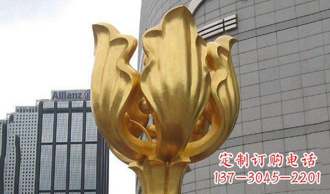 南通不锈钢紫荆花雕塑传承中国文化
