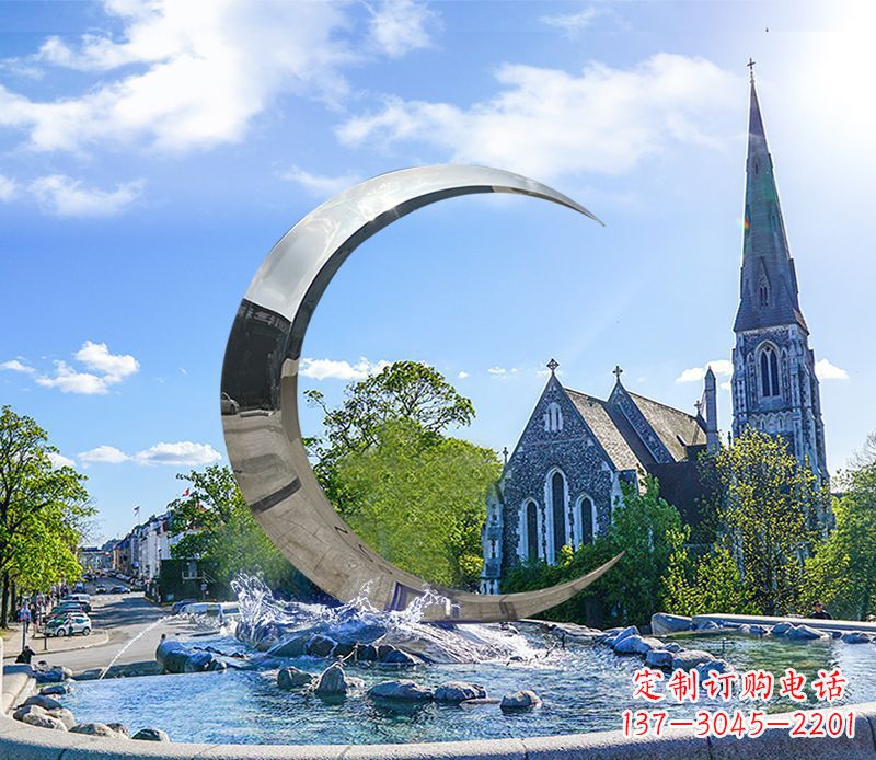 南通不锈钢景观月亮雕塑精美绝伦