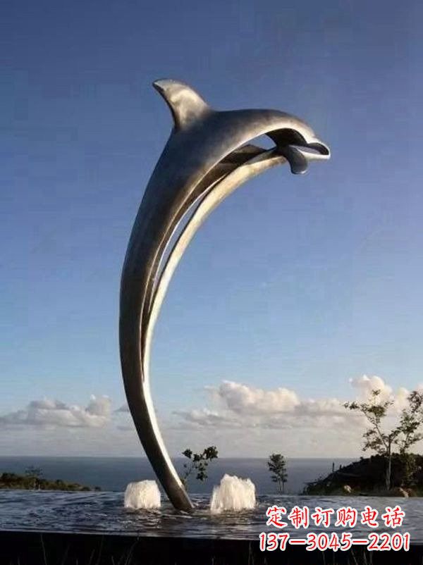 南通不锈钢海豚雕塑让游客流连忘返