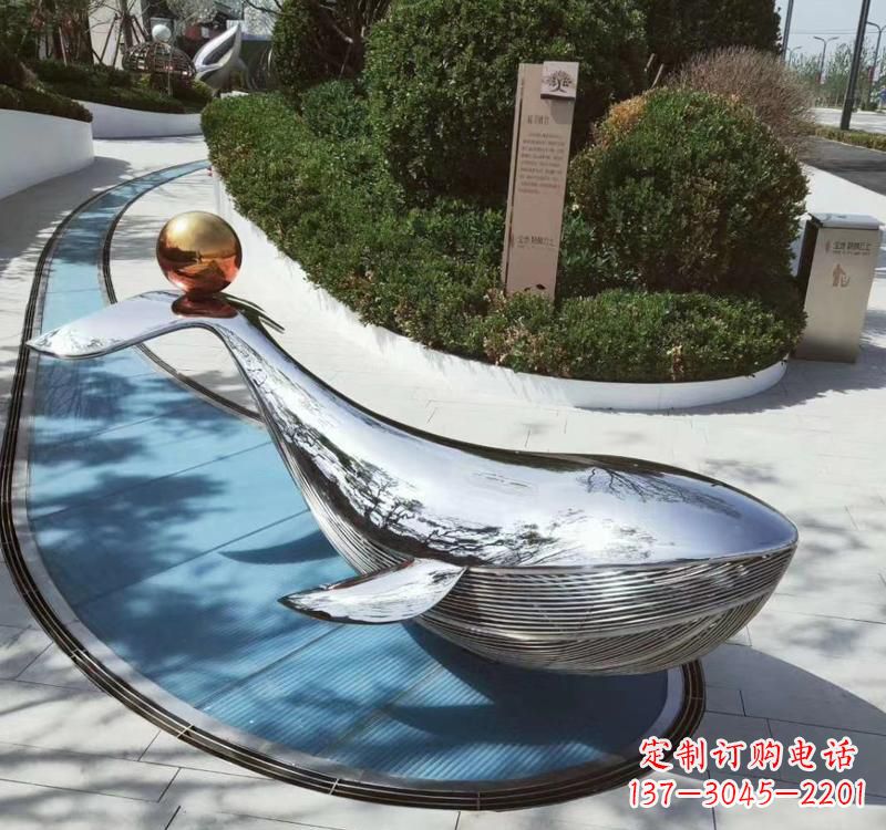 南通精美不锈钢海豚雕塑