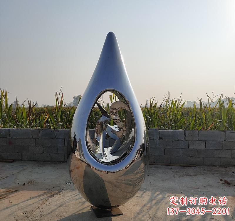 南通不锈钢水滴雕塑展现自然之美