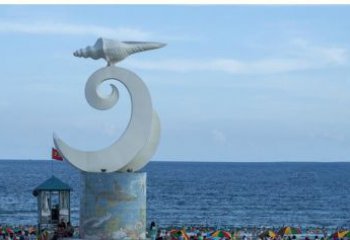 南通海浪与海螺雕塑的结合——不锈钢景区的美景