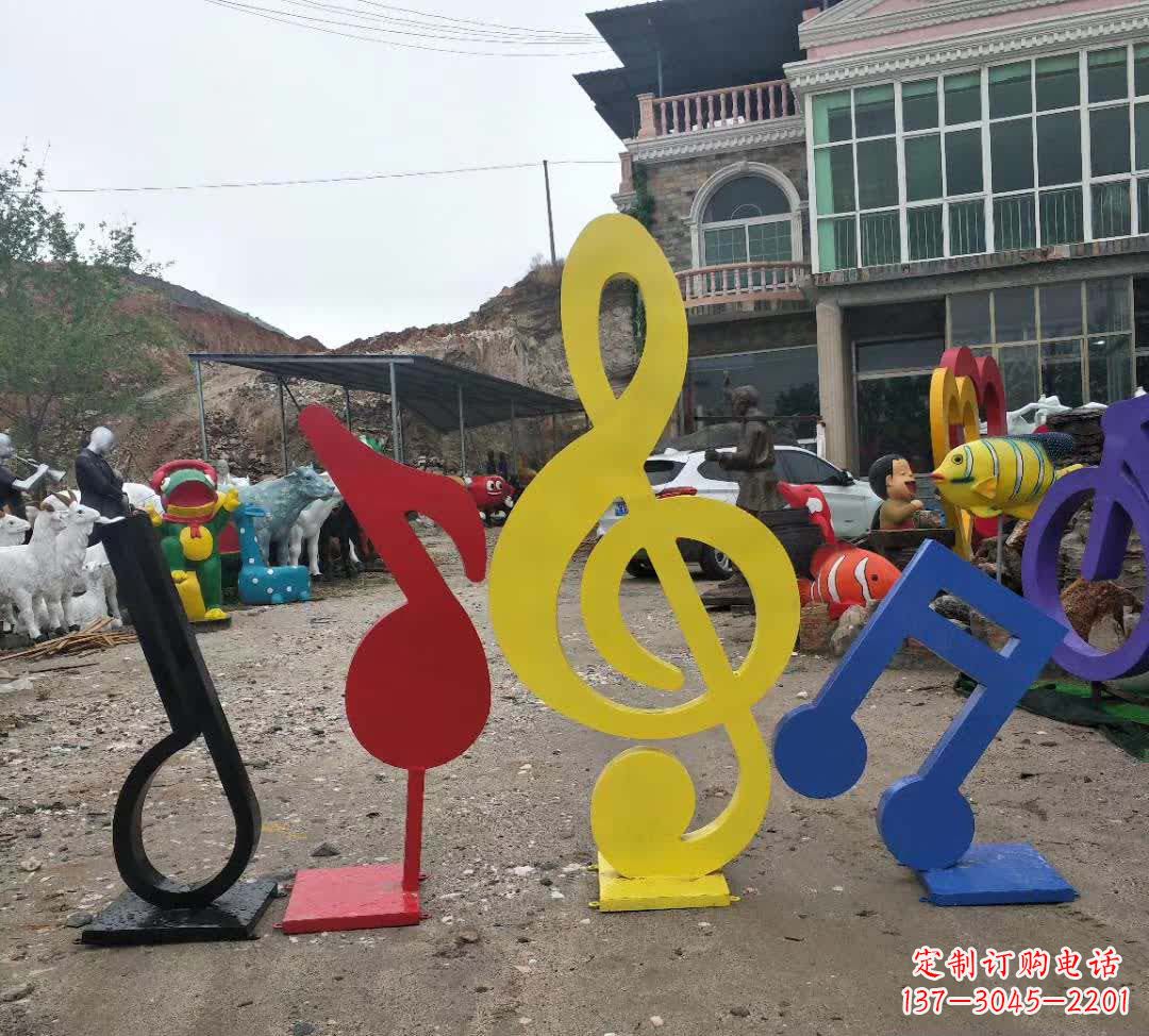 南通不锈钢烤漆音符雕塑